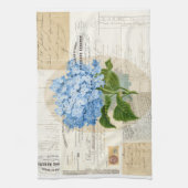 Vintager blauer Hydrangea-französisches Geschirrtuch (Vertikal)