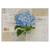 Vintager blauer Hydrangea-französisches Schneidebrett (Vorderseite)