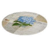 Vintager blauer Hydrangea-französisches Schneidebrett (Ecke)