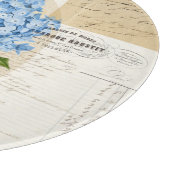 Vintager blauer Hydrangea-französisches Schneidebrett (Ecke)