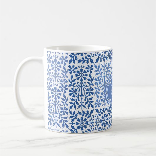 Vintager blauer individuelle Name Kaffeetasse (Links)