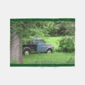 Vintager blauer LKW Fleecedecke (Vorderseite (Horizontal))