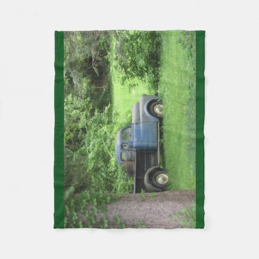 Vintager blauer LKW Fleecedecke (Vorderseite)