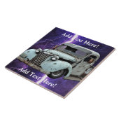 Vintager Blauer LKW Fliese (Seite)