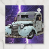 Vintager Blauer LKW Geschenkanhänger (Rückseite)