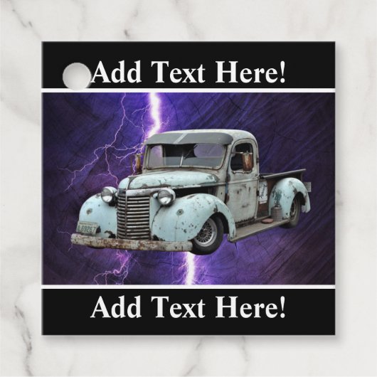 Vintager Blauer LKW Geschenkanhänger (Vorderseite)