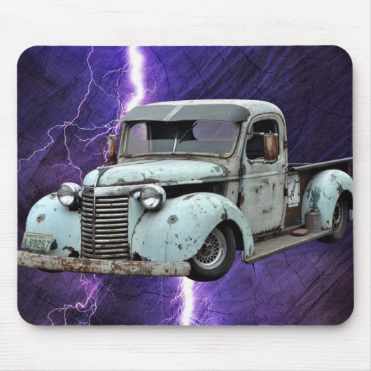 Vintager Blauer LKW Mousepad (Vorne)