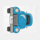 Vintager blauer LKW-personalisierte Decke (Vorderseite (Horizontal))