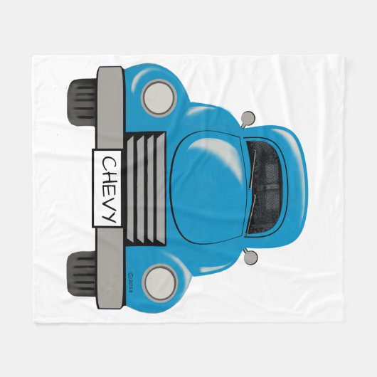 Vintager blauer LKW-personalisierte Decke (Vorderseite (Horizontal))