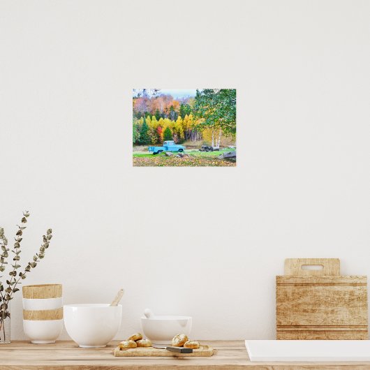 Vintager Blauer LKW Poster (Küche)