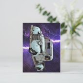 Vintager Blauer LKW Postkarte (Stehend Vorderseite)