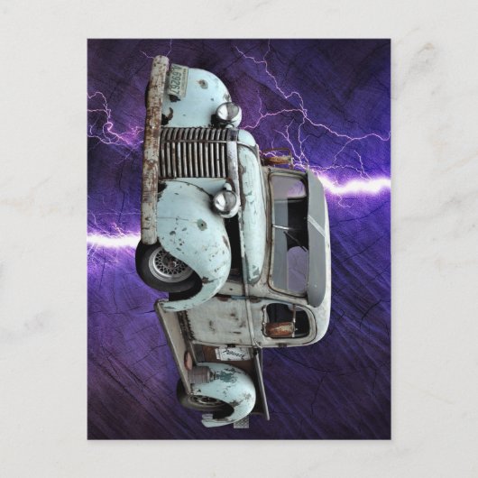 Vintager Blauer LKW Postkarte (Vorderseite)