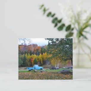 Vintager Blauer LKW Postkarte