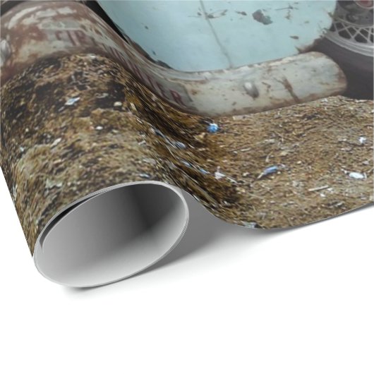 Vintager Blauer LKW Rustikaler Stall Geschenkpapier (Rolleneckpunkt)