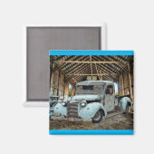 Vintager Blauer LKW Rustikaler Stall Magnet (Vorderseite/Rückseite)