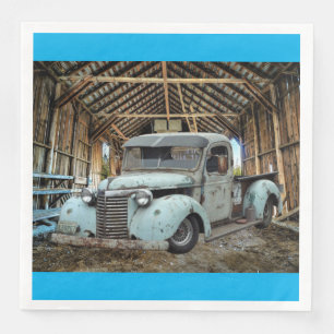 Vintager Blauer LKW Rustikaler Stall Serviette