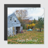 Vintager Blauer LKW und Barni Geburtstag Magnetkarte (Vorne/Hinten)