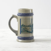 VINTAGER BLAUER MEERJUNGFRAU-OZEAN-DRUCK BIERGLAS (Links)