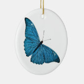 Vintager blauer Morpho Schmetterling Keramikornament (Rechts)
