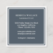 Vintager blauer Nähmaschinenfashion-Stylist Quadratische Visitenkarte (Rückseite)