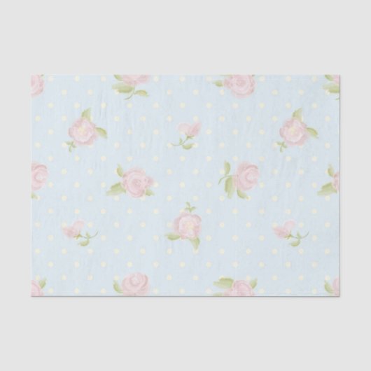 Vintager, blauer Pollencreme Seidenpapier (Vorderseite)