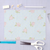 Vintager, blauer Pollencreme Seidenpapier (Handwerk)