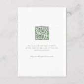 Vintager blauer Rahmen Elegante Hochzeitdetails Begleitkarte (Rückseite)