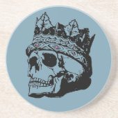 Vintager Blauer Schädelkönig mit Crown Drink Unter Getränkeuntersetzer (Vorne)