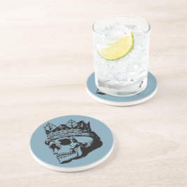 Vintager Blauer Schädelkönig mit Crown Drink Unter Getränkeuntersetzer