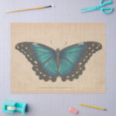 Vintager Blauer Schmetterling Ephemera Decoupage A Seidenpapier (Basteln)