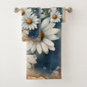 Vintager Blauer Schmetterling und Daisis | Bauernh Badhandtuch Set (Insitu)