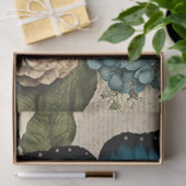 Vintager Blauer Schmetterling und Rose Dekoupage Seidenpapier (Geschenk)