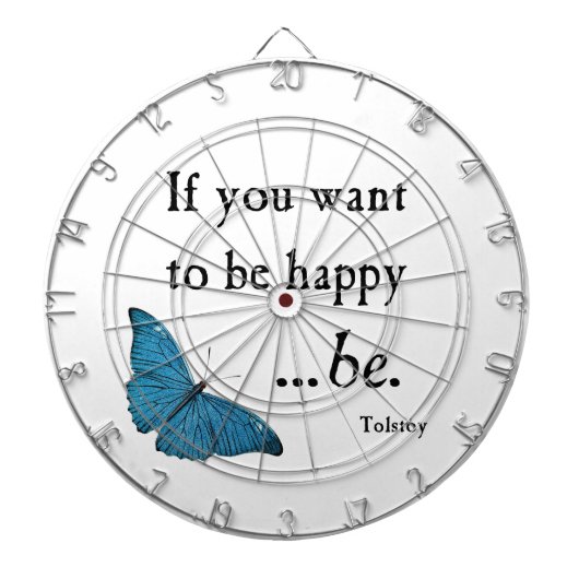 Vintager blauer Schmetterling und Tolstoy Dartscheibe (vorne)
