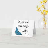 Vintager blauer Schmetterling und Tolstoy Karte (Gelbe Blume)