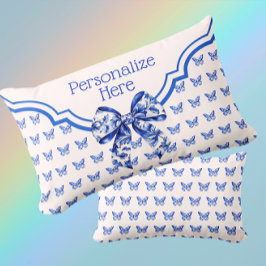Vintager Blauer Schmetterlingsbock Personalisiert Lendenkissen