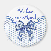 Vintager Blauer Schmetterlingsbock Personalisiert Magnet (Vorne)