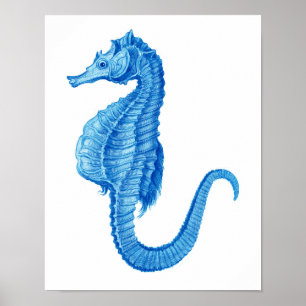 Vintager blauer Strand-Dekor des Poster