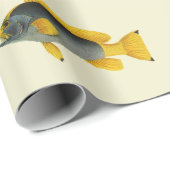 Vintager Blauer und Gelber Grouper Fisch, Meeresle Geschenkpapier (Rolleneckpunkt)