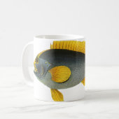 Vintager Blauer und Gelber Grouper Fisch, Meeresle Kaffeetasse (Vorderseite Links)
