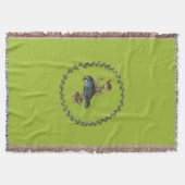 Vintager Blauer Vogelgewirbel Decke (Vorderseite)