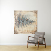Vintager Blauer Weihnachtsbaum Wandteppich (Beispiel (Horizontal))
