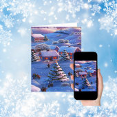 Vintager Blauer Weihnachtswunder Wunderschnee Feiertagskarte