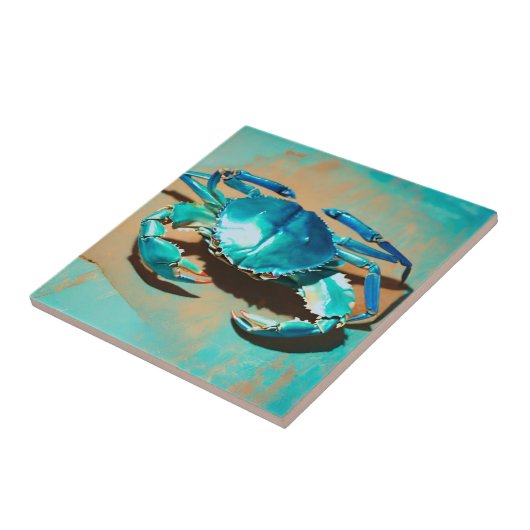 Vintager Blaukrabbe Fliese (Seite)