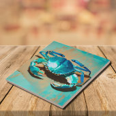 Vintager Blaukrabbe Fliese