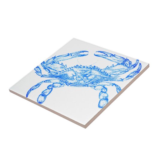 Vintager Blaukrabbe Fliese (Seite)