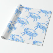 Vintager Blaukrabbe Geschenkpapier (Ungerollt)