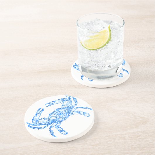 Vintager Blaukrabbe Getränkeuntersetzer (Seite)