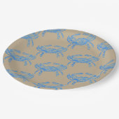 Vintager Blaukrabbe Pappteller (Schrägansicht)