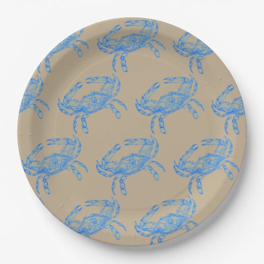 Vintager Blaukrabbe Pappteller (Vorderseite)