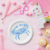 Vintager Blaukrabbe Pappteller (Party)